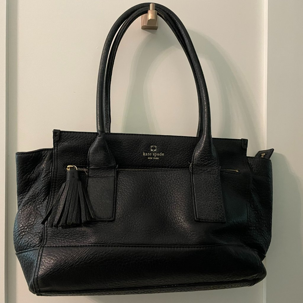 Kate Spade Black Pebbled Leather Tote Shoulder Bag